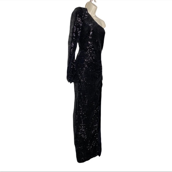 Michael Costello x Revolve Sequins One Shoulder Side Slit Terri Gown - Picture 7 of 12
